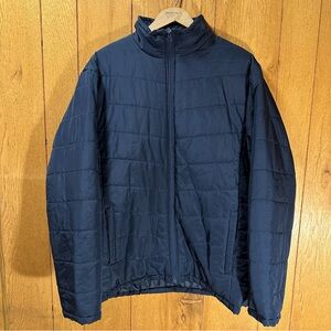 Faded Glory Navy Blue Warm Winter Hoodless Lightweight Puffer Jacket Mens Size M